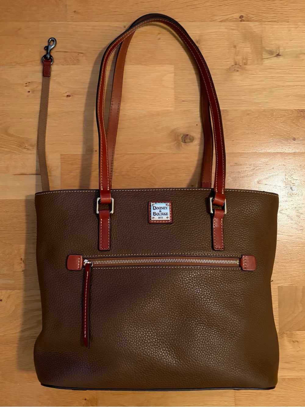 Dooney & Bourke Pebble Grain Lexington Shopper Tote – Brown Tmoro